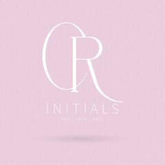 CR Typography Initial Letter Brand Logo, CR brand logo, CR monogram Wedding logo, abstract logo design	