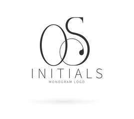 OS Typography Initial Letter Brand Logo, OS brand logo, OS monogram wedding logo, abstract logo design