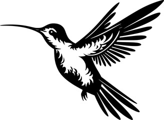Obraz premium Hummingbird - Black and White Isolated Icon - Vector illustration