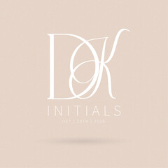 DK Typography Initial Letter Brand Logo, DK brand logo, DK monogram Wedding logo, abstract logo design	
