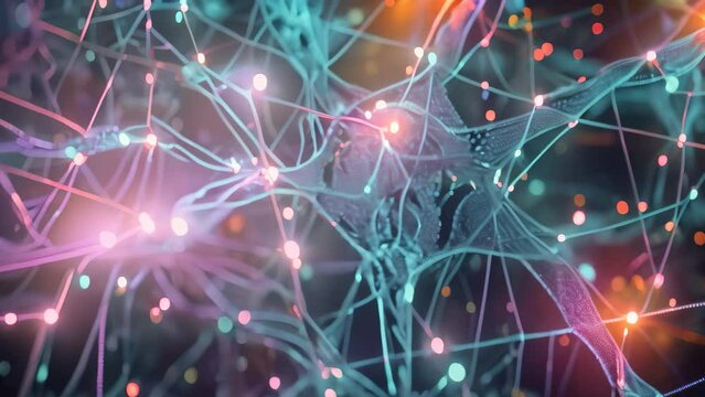Computer Generated Video of a Human Brain Showing Neural Connections, Neural network diagram representing AI in healthcare