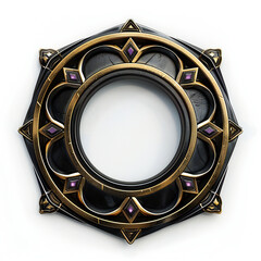 Gold purple and Black Simple circular token frame RPG game element