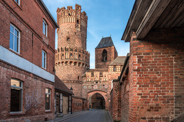 the Neustädter Tor from Tangermünde Germany is one of the most beautiful medieval gate systems in...