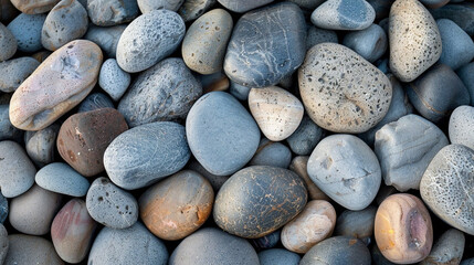Fototapeta na wymiar Close-up of a pile of beautiful smooth colorful stones