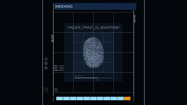 Modern scanner is studying the finger print to match identity. Modern scanner is analyzing the biometrics for identification. Modern scanner rejects access after a failed identification process. ID.
