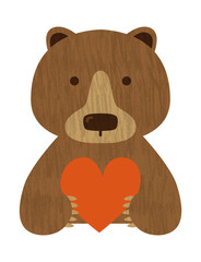 ハートを抱えてメッセージを伝える熊