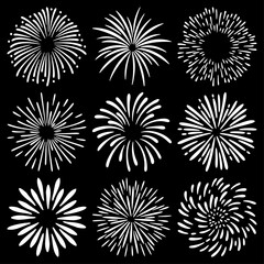 WHITE FIREWORKS VECTOR COLLECTION