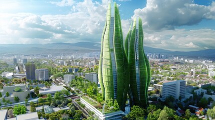  Envision a skyscraper that resembles a towering 