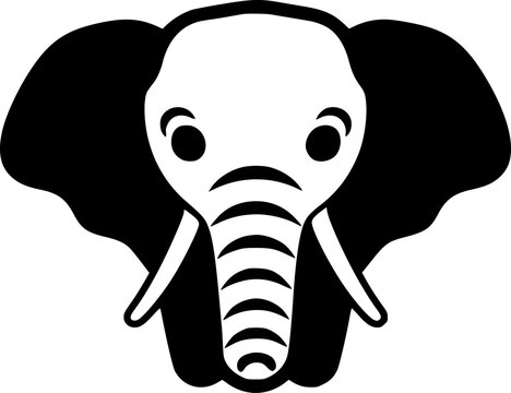 recommend clip art: Elephant - Black and White Isolated Icon - Vector illustration