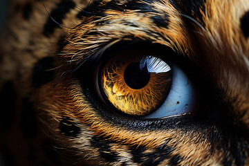 Eye of a tiger close-up. Macro. Selective focus. - obrazy, fototapety, plakaty