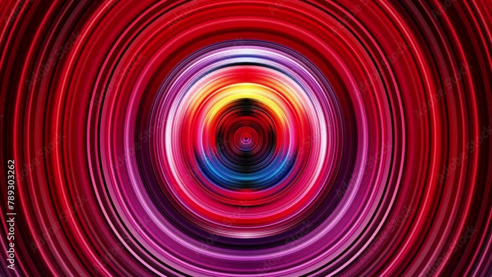 Poster creative ring circle animation video effect with red line abstract background
