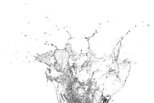 Macro shot of water splash with reflection design element