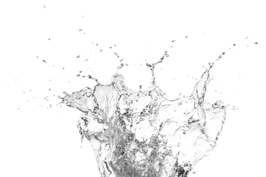 Macro shot of water splash with reflection design element