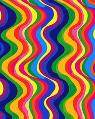Psychedelic background in the style of the 60s and 70s. AI generative.