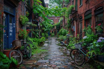 a laneway in suburban background professional photography