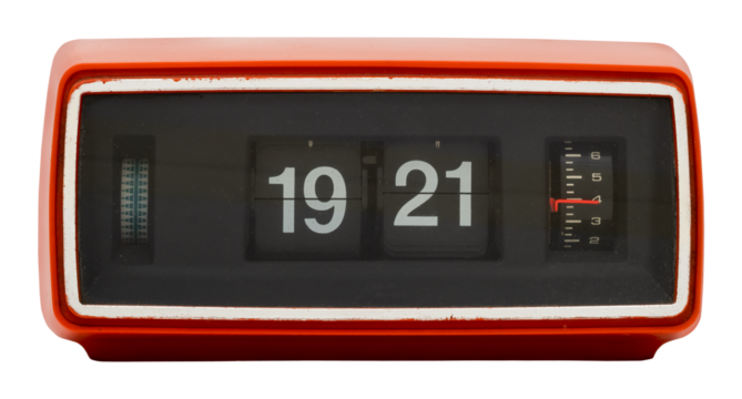 Retro flip clock design element