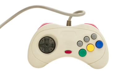 Vintage white wire game controller design element