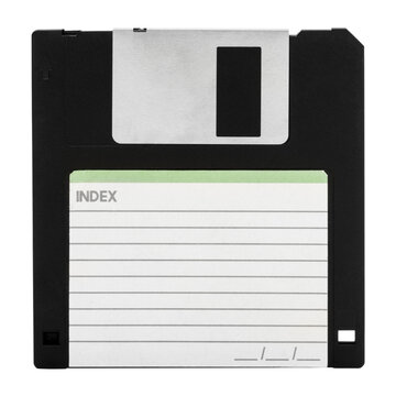 Black floppy disk design element