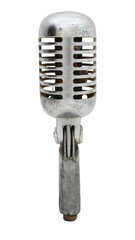 Vintage silver microphone design element