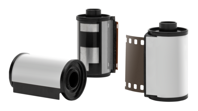 Blank 35mm film rolls deisgn element