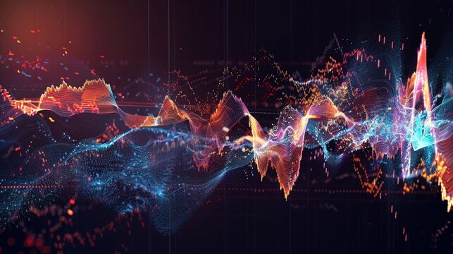 A dynamic visualization showing a fluctuating bidask spread with varying liquidity levels, illustrating how active trading narrows the spread