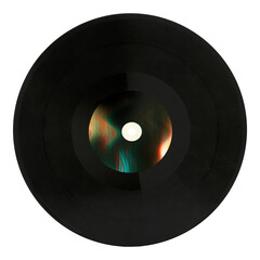Black vinyl record design element
