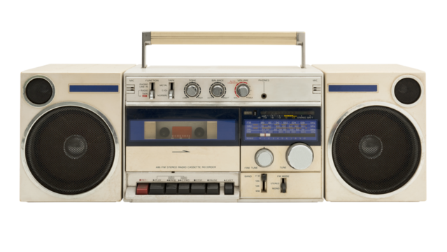 Old radio cassette design element