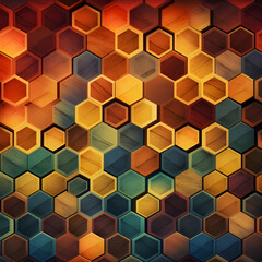 Hexagon pattern. Abstract geometric background. 3d rendering.