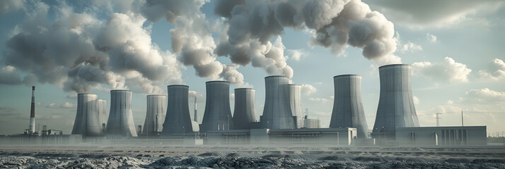 The Impact of Factory Smoke destroys the environment. - obrazy, fototapety, plakaty