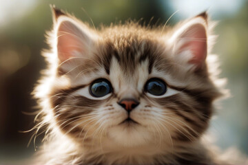 Fototapeta premium Funny kitten lovable pretty cat felino pedigreed short hair cuddly expression cute household pedigree vet adorable pet beautiful playful eye purebred white animal