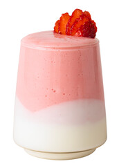 Layered strawberry and yogurt smoothie transparent png