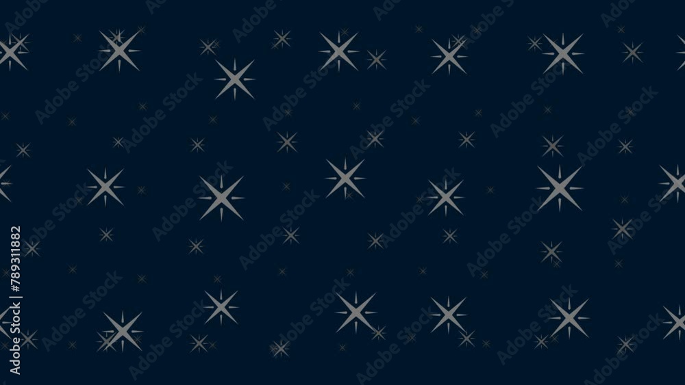 Poster star symbols float horizontally from left to right. parallax fly effect. floating symbols are locate