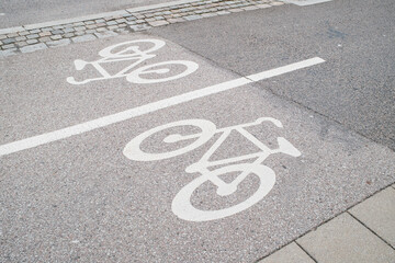 Painted Bicycle Lane on the Side of Road