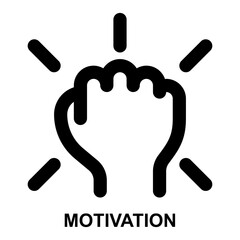 motivation, motivator, leadership, fighting spirit, hand gesture, success expanded agile outline icon for web mobile app presentation printing