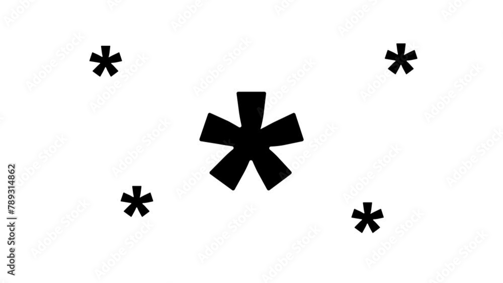 Poster zoom in and out animation the multiply symbol. large black symbol in the center and four small symbo