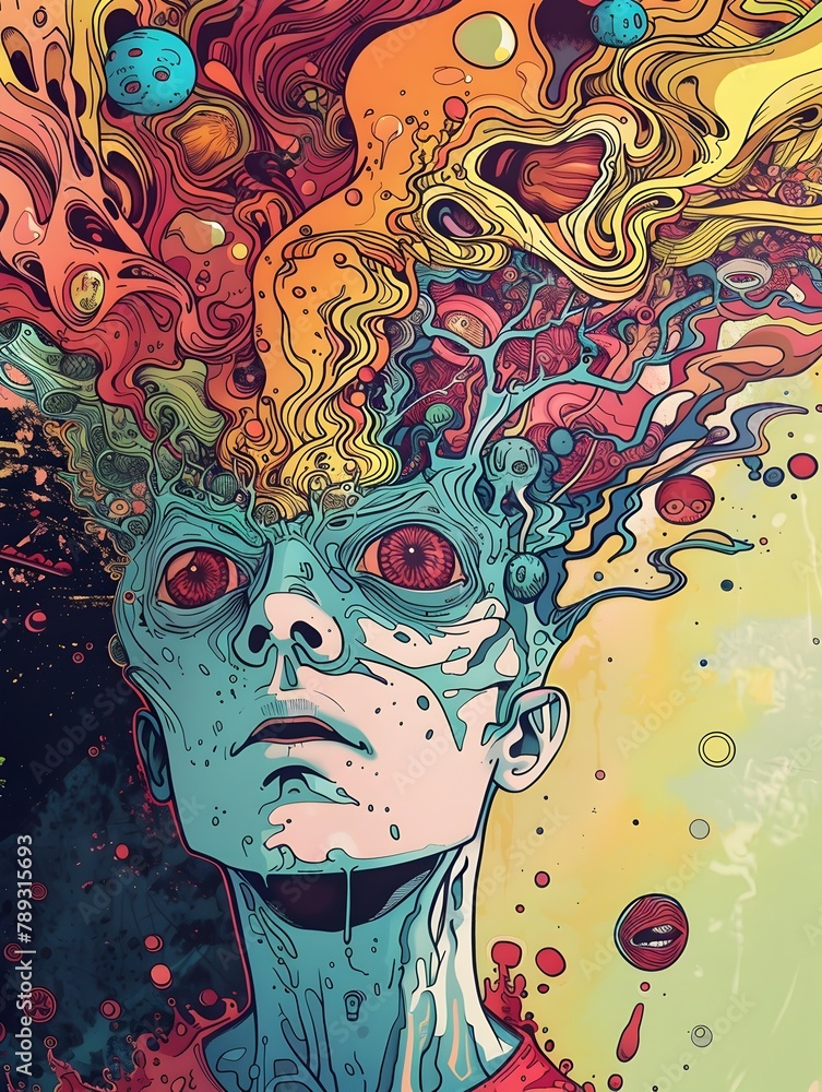 Poster exploring the boundless realms of the imagination a surreal dive into the human psyche
