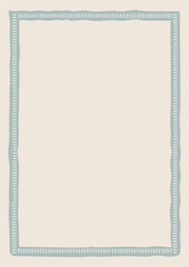 Decorative frame. A4 sheet proportion. Place for text. Template for photo, portrait, diploma, invitations and greeting cards. 