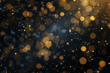 abstract bokeh background in black gold and yellow blurred lights effect
