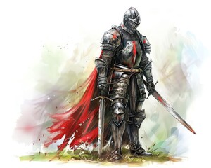 Noble knight in a modern armor