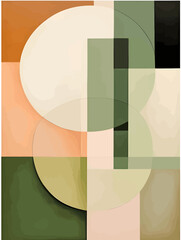 Abstract background with circles in beige, green and brown colors.