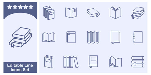 book icon set. Books and Reading symbol template for graphic and web design collection logo vector illustration