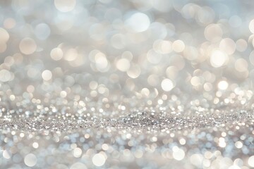 abstract silver and ivory bokeh lights on blurred background defocused photography