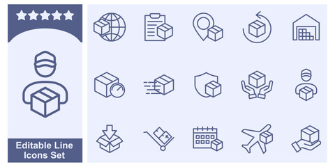 delivery icon set. shipping symbol template for graphic and web design collection logo vector illustration