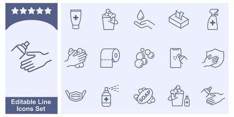 Disinfection icon set. clean and disinfect symbol template for graphic and web design collection logo vector illustration