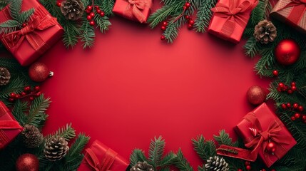 Merry Christmas and Happy New Year background with gift boxes