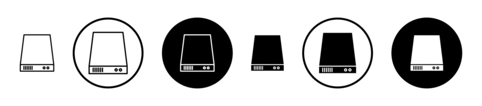 Hard Disk vector icon set. internal memory drive storage icon suitable for apps and websites UI designs.
