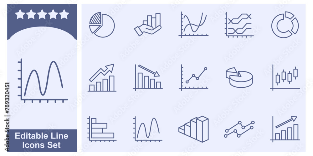 Poster charts and graphs set icon symbol template for graphic and web design collection logo vector illustr