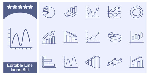 charts and graphs set icon symbol template for graphic and web design collection logo vector illustration