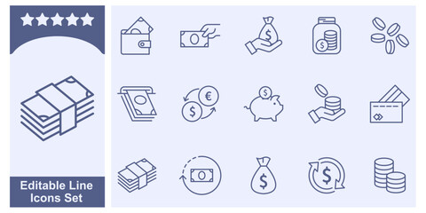 money set icon symbol template for graphic and web design collection logo vector illustration