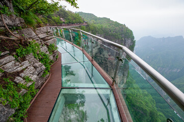 中国・張家界　天門山国家森林公園の東線玻璃桟道